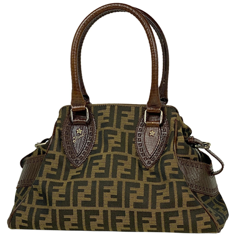 Fendi Etnico Zucca Handbag Canvas Brown